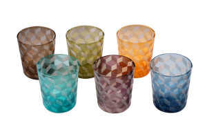 GWPP0027 Набор из 6 стаканов из цветного стекла ijlbrown
