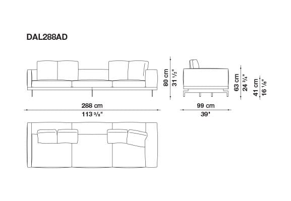 3-местный тканевый диван с полуостровом B&B Italia док ARCH-00061121 - Вид №196