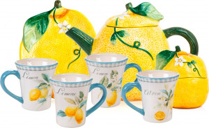 10655237 Certified International Сервиз чайный Certified Int. Лимоны на 4 персоны 7 предметов, керамика Керамика