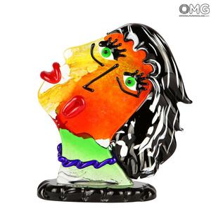 2684 ORIGINALMURANOGLASS Скульптура Голова Женщины - по мотивам Пикассо - Pop Art - Original Murano Glass OMG 20 см