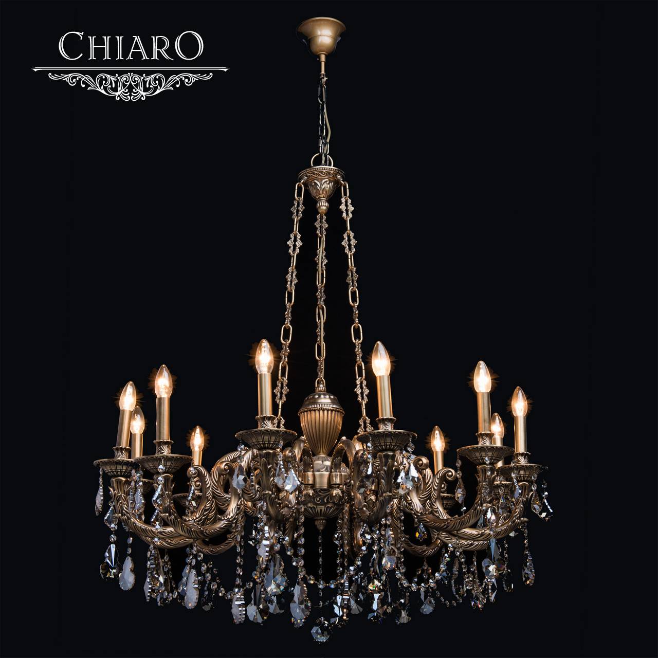 Подвесная люстра Chiaro Габриэль 491010712 бронза CHIARO ДИЗАЙНЕРСКИЕ, ГАБРИЭЛЬ 059344 Бронза  - Вид №2