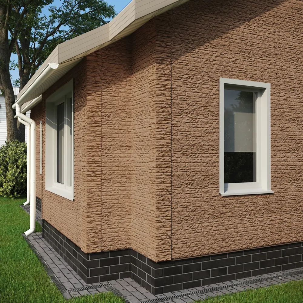 Фасадная панель Docke Песчаник колотый цвет коричневый DÖCKE Dacha STLM-2090053 - Вид №3