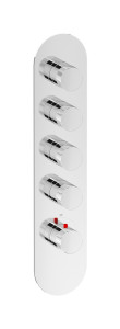 EUA412NPNID1 Комплект наружных частей термостата на 4 потребителей - вертикальная овальная панель с ручками Industria IB Aqua - 4 потребителя