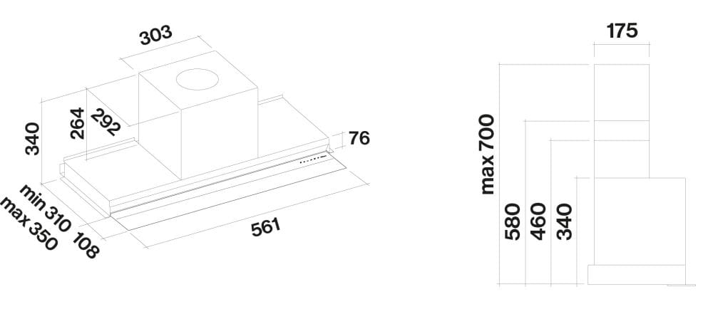 Встраиваемая вытяжка из нержавеющей стали со встроенным освещением Falmec дизайн ARCH-00124581 - Вид №4