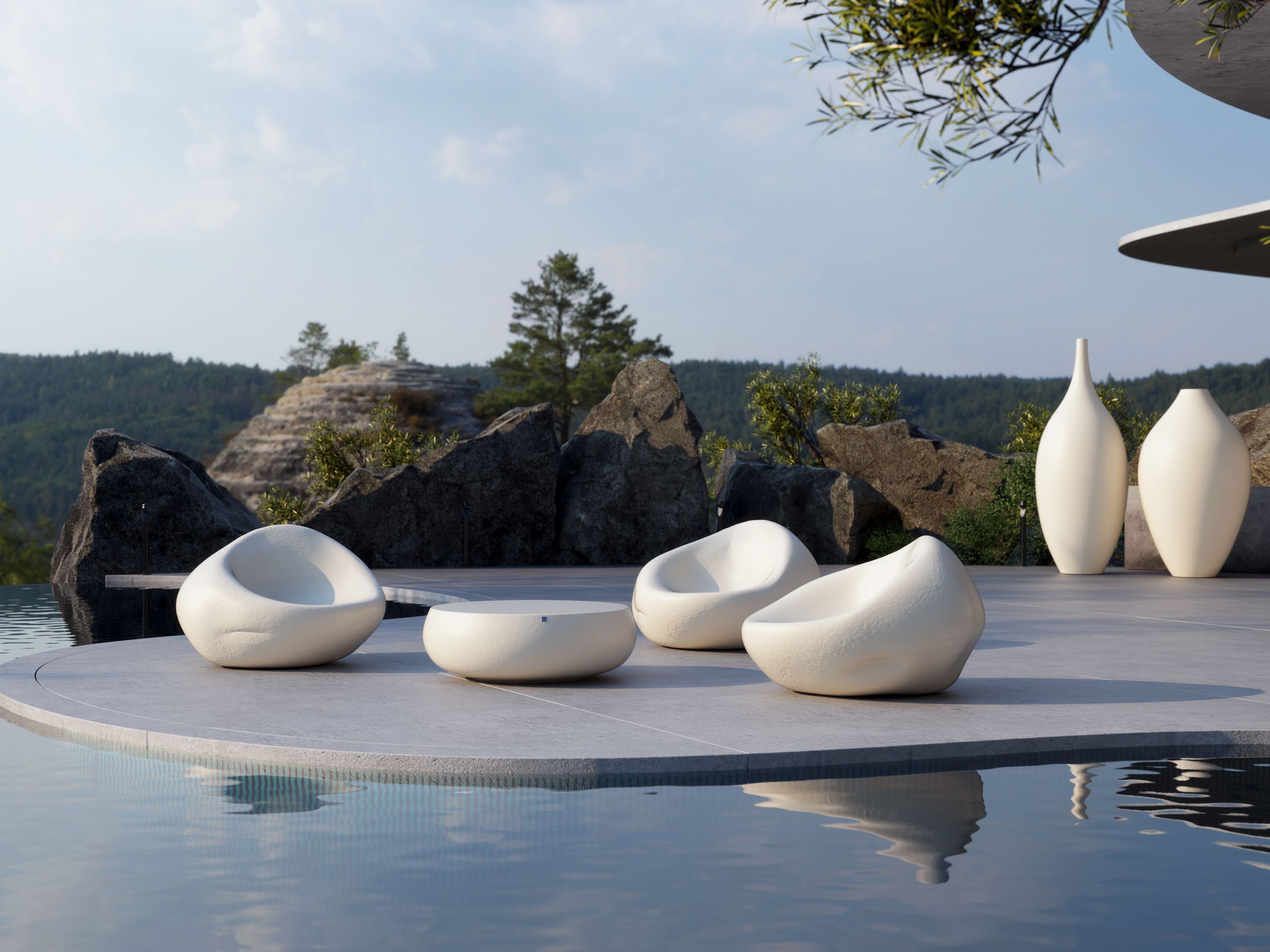 Низкий садовый стол из стекловолокна GANSK ARIEL ARCH-00055696 - Вид №2