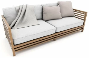 Zuri Design Садовый диван двухместный из ткани и дерева Andromeda G-01-dpac