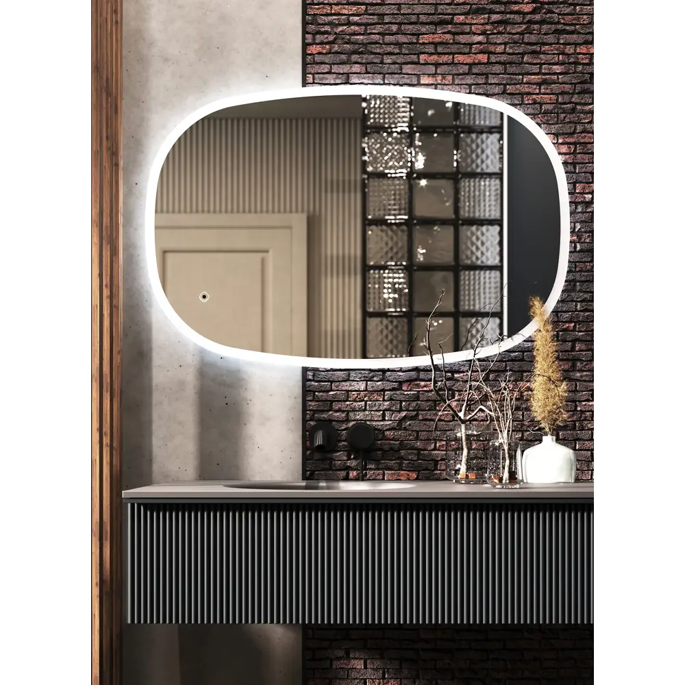 Зеркало для ванной Omega Glass Фантом SD50 с подсветкой 60x90 см овальное STLM-2194928 - Вид №10