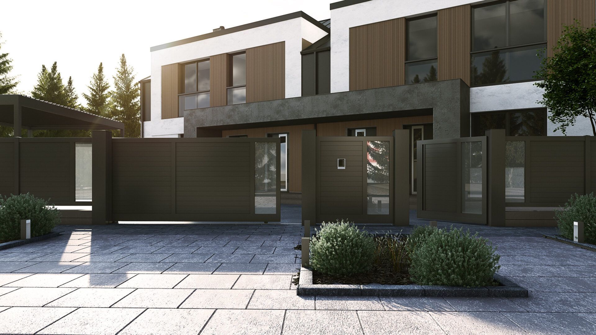 Алюминиевые ворота / забор GLM Outdoor Solutions FC80 ARCH-00127481 - Вид №1