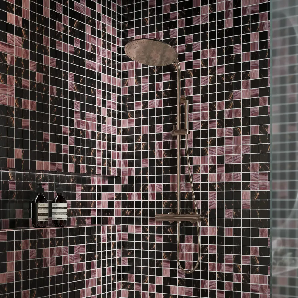 Мозаика стеклянная Artens 32.7x32.7 см цвет чёрный Glass Paste STLM-2083324