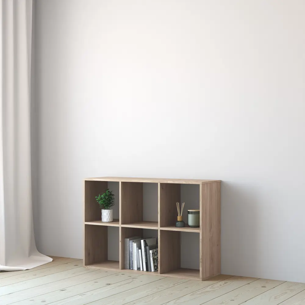 Стеллаж SPACEO KUB 3x2К, 70х104х31,7 см, цвет дуб 82037460 STLM-2099414  - Вид №6