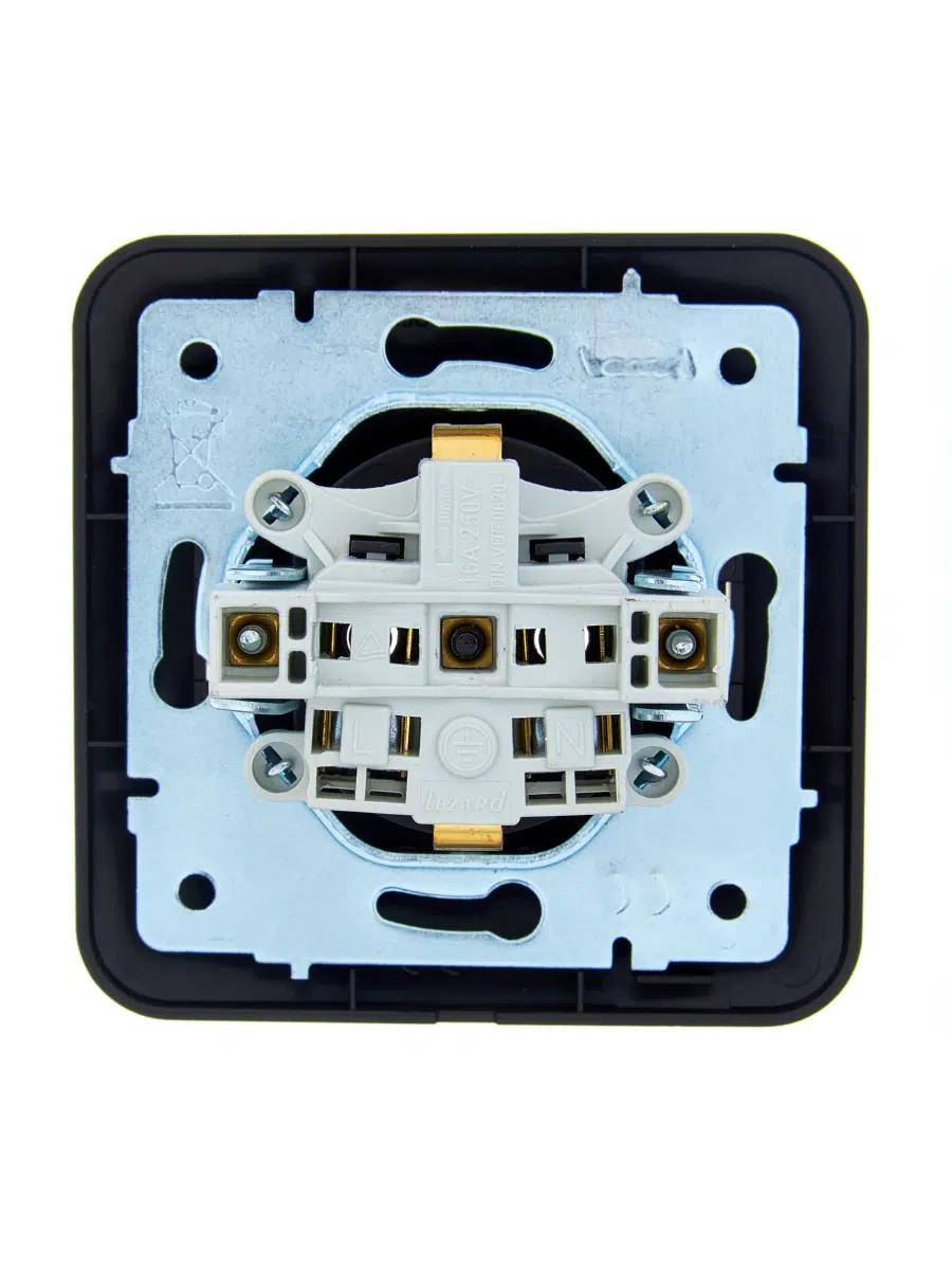 ASTI Розетка с/з ПБТ чёрный бархат LEZARD 7081-4242-122B - Вид №1