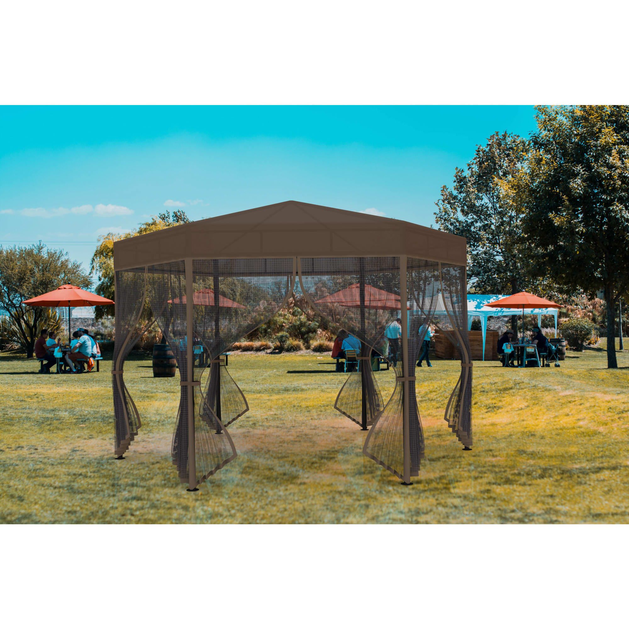 82697253 Шатер садовый с антимоскитной сеткой Арамис D3,5 3.5х3.5х2.52 м сталь коричневый (без штор) Santreyd  - Вид №2