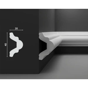 Декоративный настенный молдинг Decostar DuroStyle SK-3 дюрополимер белый 2000x41 мм