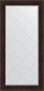 BY 4291 Зеркало с гравировкой в багетной раме - темный прованс 99 mm EVOFORM Exclusive-G
