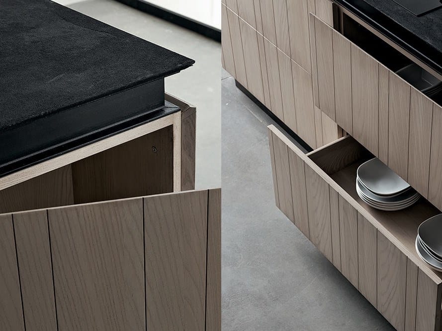 Деревянная кухня с полуостровом Shake Кубическая ARCH-00035560 - Вид №5