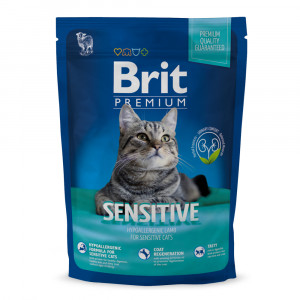 ПР0037857 Корм для кошек Premium Cat Sensitive гипоалл. с чувствительным пищеварением, ягненок сух. 800г Brit