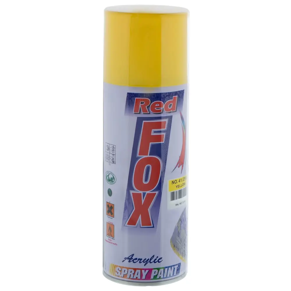 Краска аэрозольная Red Fox глянцевая цвет жёлтый 400 мл 13398011 STLM-2202728 