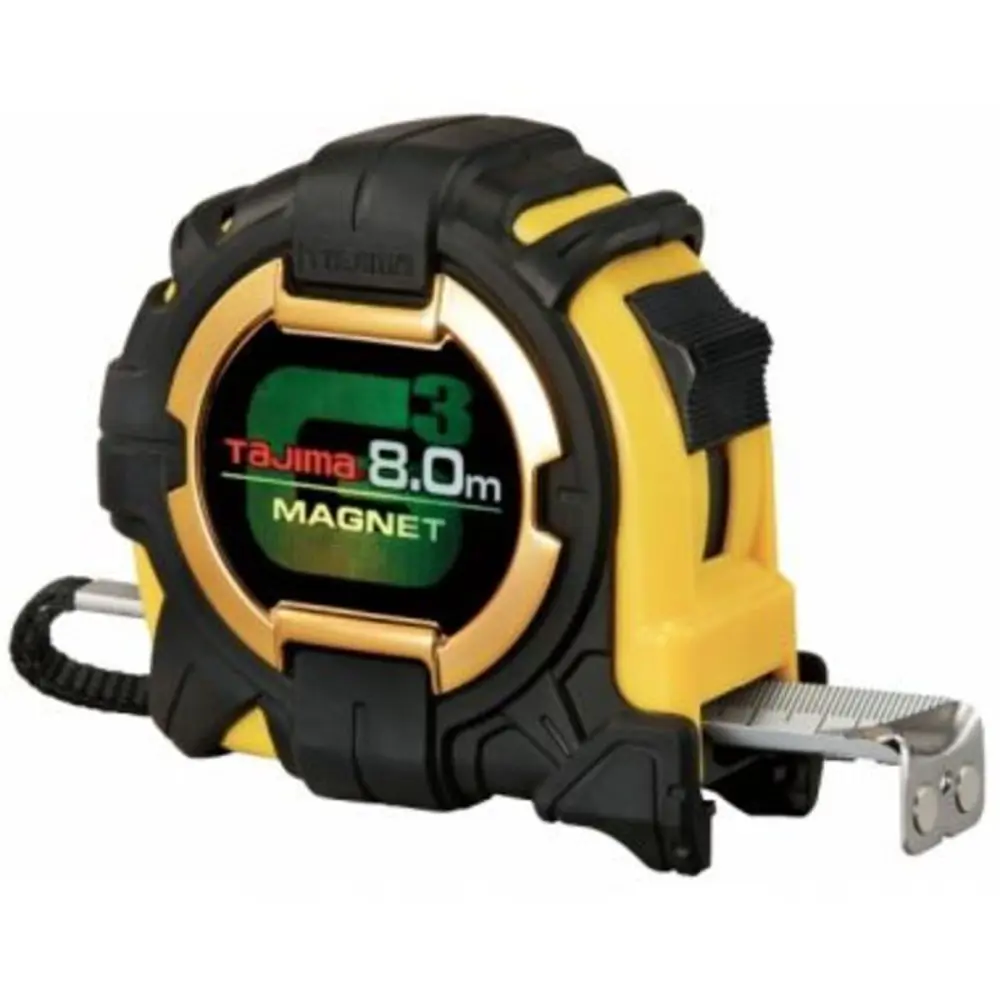 Рулетка Tajima G3 LOCK27 G3M780MT, 8 м х 27 мм, ударопрочная с магнитным наконечником