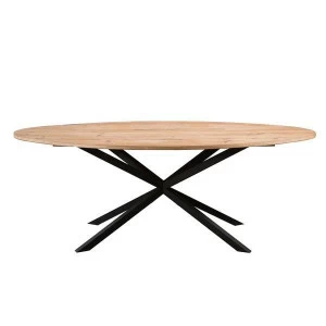 Обеденный стол овальный с деревянным топом 210х100 см Timeless UNICO  248860 Коричневый