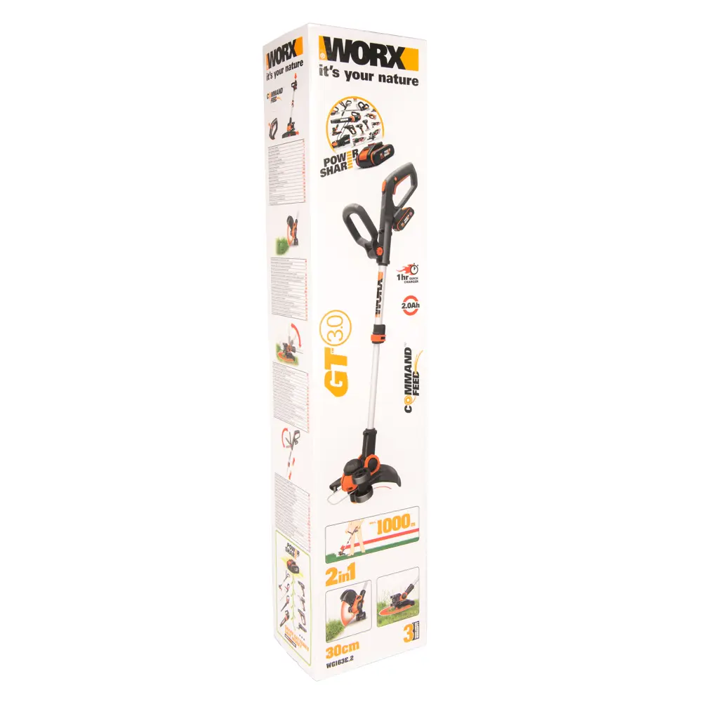 Триммер аккумуляторный Worx WG163E.2 20 В 1x2 Ач АКБ и ЗУ входит в комплект STLM-2051117 - Вид №4