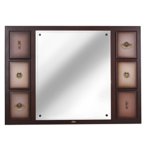 Зеркало настенное 2 коричневого цвета, 710x97 см BOGACHO Пандора