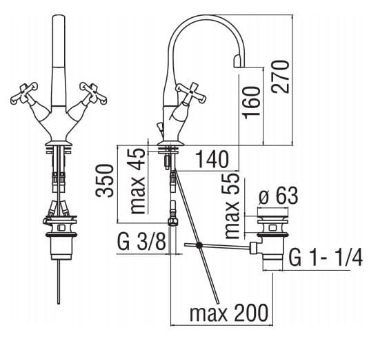 Смеситель для раковины с одним отверстием Nobili Carlos Primero ARCH-00118433 - Вид №3