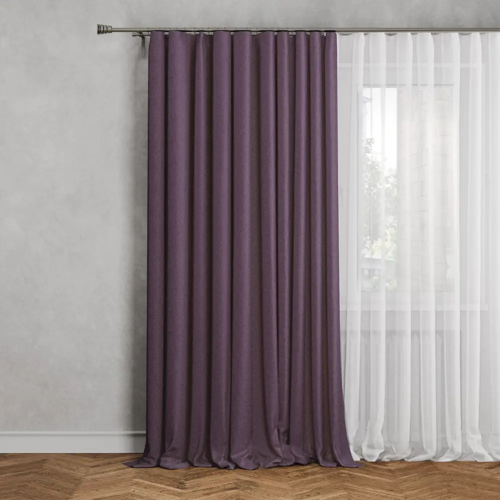 Штора на ленте Дентон 160x280 см цвет сиреневый MIAMOZA STLM-2161344