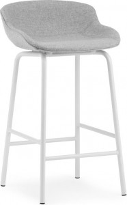 604049 Барный стул , 65 см, полностью обивка, сталь, белый / Main Line, лен Normann Copenhagen Hyg