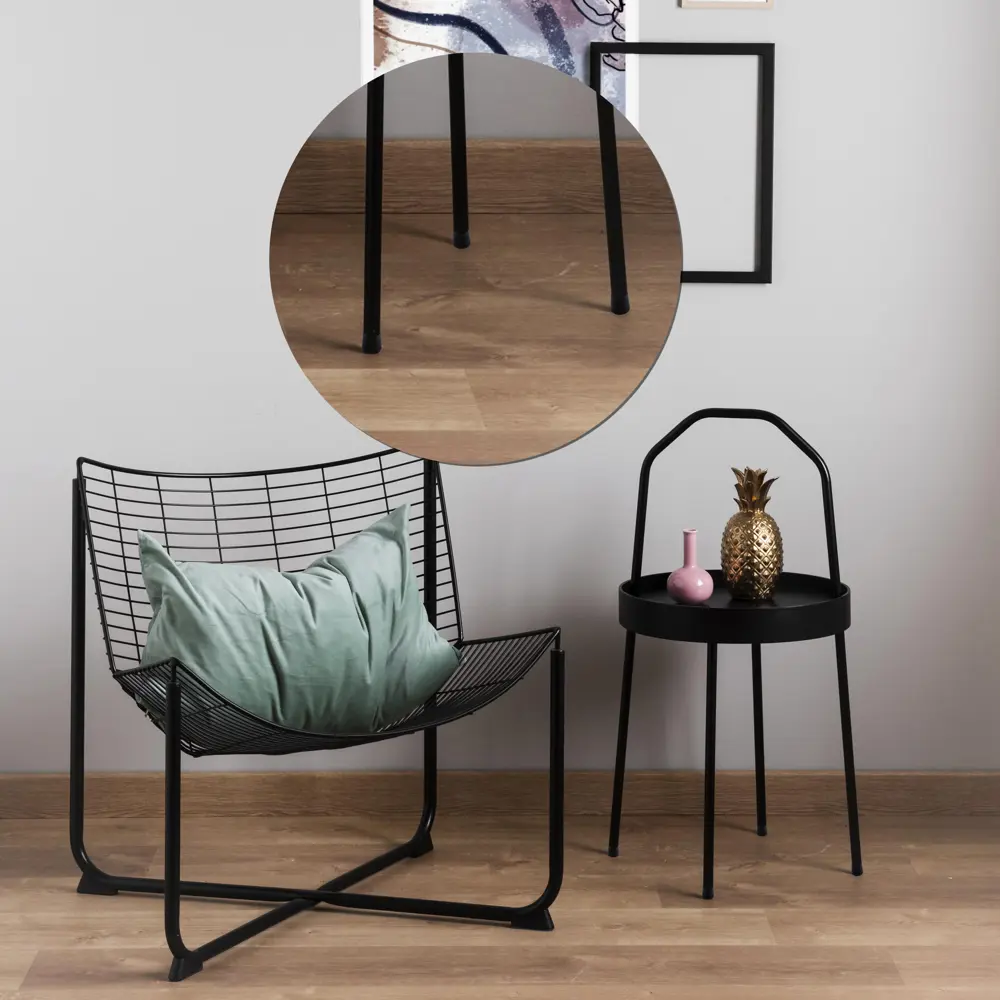 Насадки на мебельную ножку 14 мм круглые ПВХ цвет черный 4 шт DILWIS STLM-2117504 - Вид №3