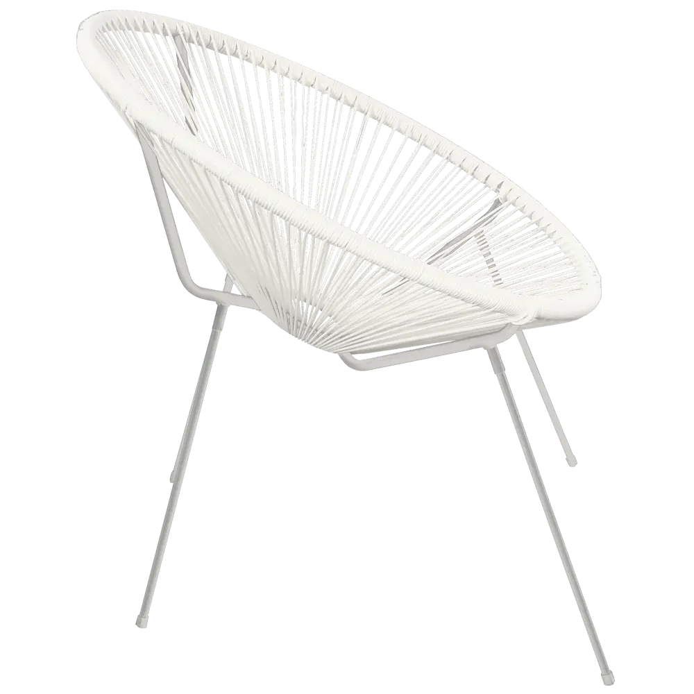 Стул садовый Акапулько 69x78.5x71.5 см сталь/искусственный ротанг белый Santreyd STLM-2078512 - Вид №3