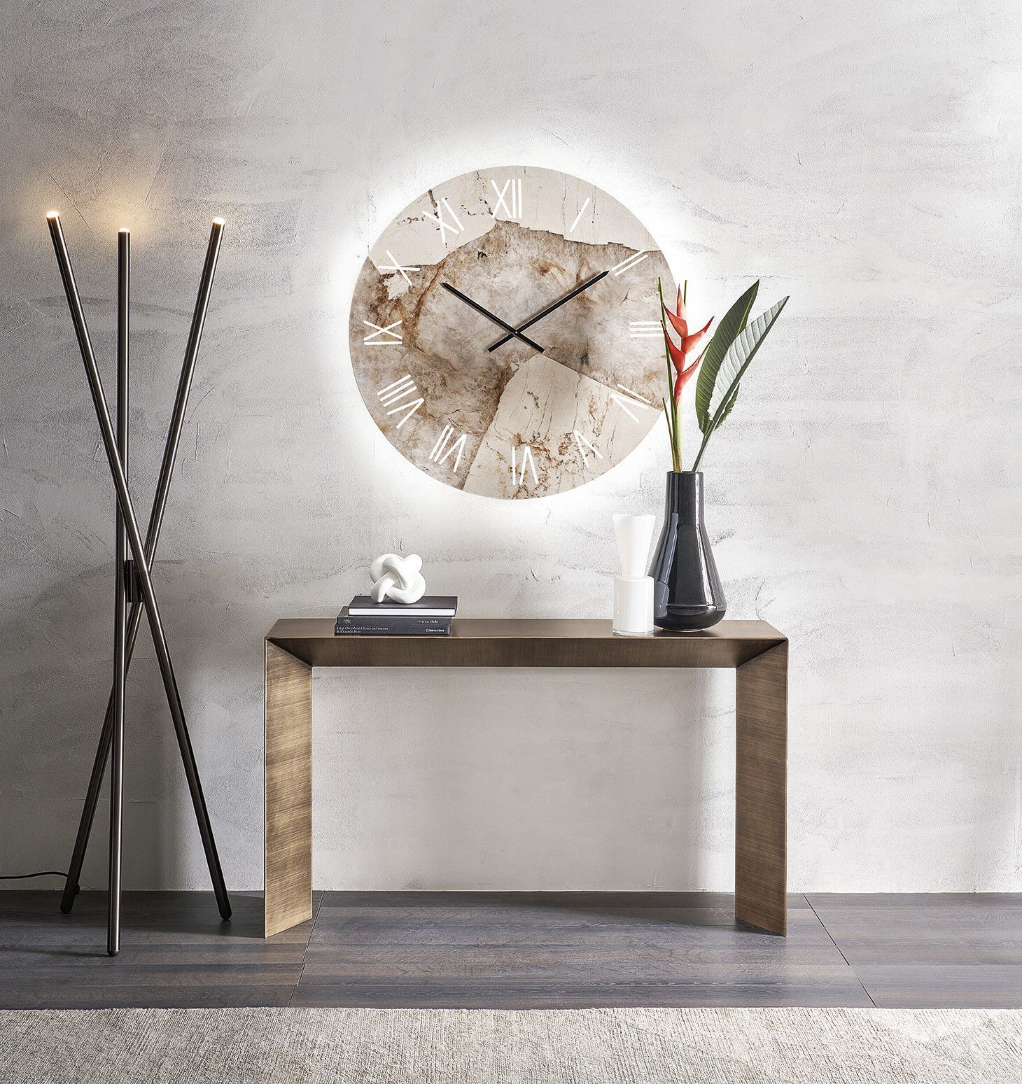 Круглые керамические настенные часы со светодиодным освещением RIFLESSI PORTOROTONDO ARCH-00001101