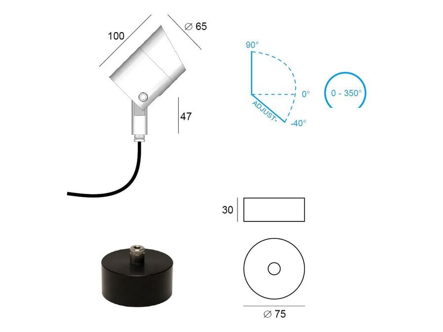 Анодированный алюминиевый светодиодный напольный прожектор BEL-LIGHTING Lena ARCH-00144224 - Вид №1