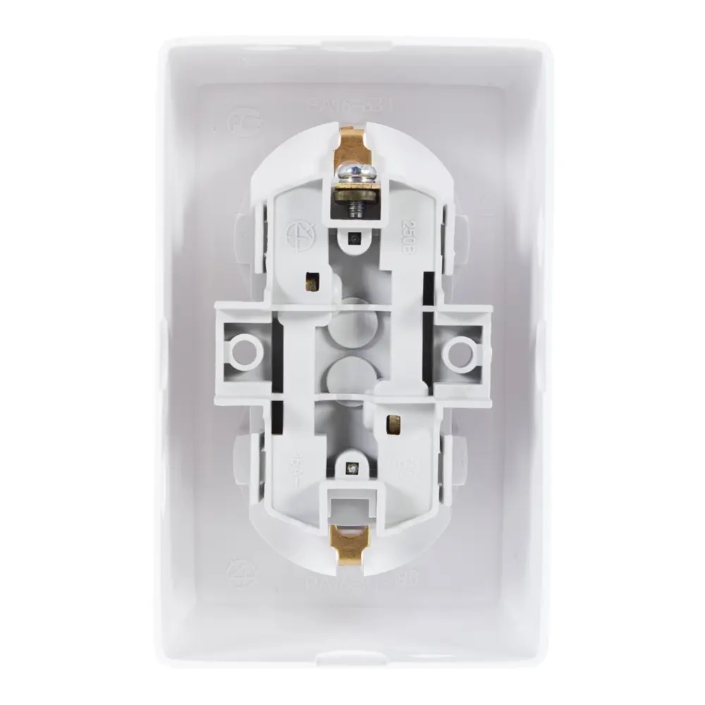 Розетка Reone 2-х постовая с заземлением цвет белый STLM-2127101 - Вид №2