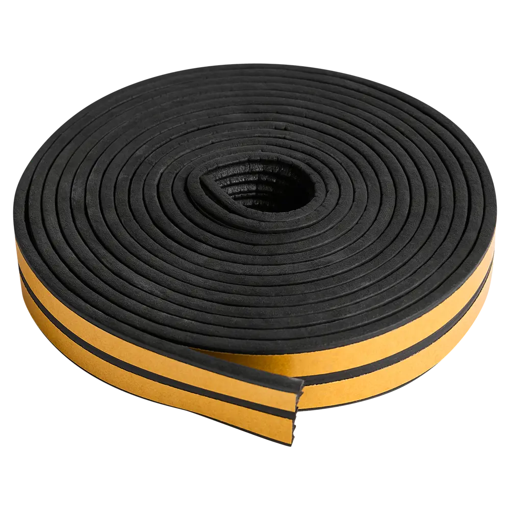 Уплотнитель EPDM для окон и дверей самоклеящийся MONLID E-профиль 6 м цвет черный STLM-2094351