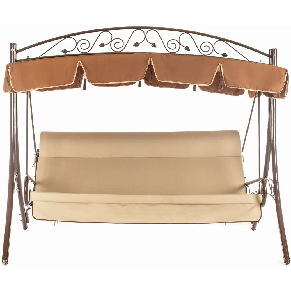 Качели садовые Элит 3-х местные (до 280 кг) коричневый/ бежевый Santreyd STLM-2009840