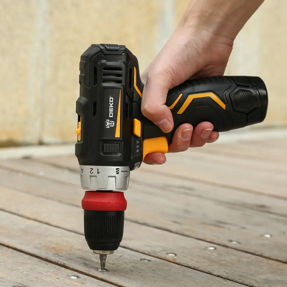 Дрель-шуруповерт аккумуляторная Deko GCD12DU3, 12 В Li-Ion 2x1.5 Ач STLM-2188414 - Вид №10