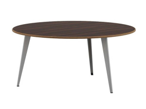 Деревянный круглый низкий журнальный столик