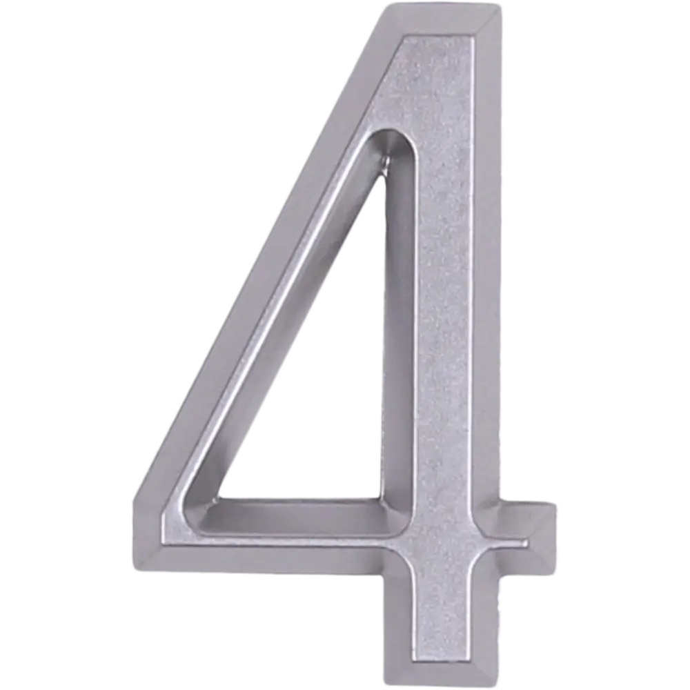 Самоклеящаяся цифра 4 Larvij хром для маркировки помещений 18284603 STLM-0010196