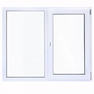 Окно пластиковое ПВХ двустворчатое 1270х1200 мм (ВхШ) однокамерный стеклопакет белый DECEUNINCK