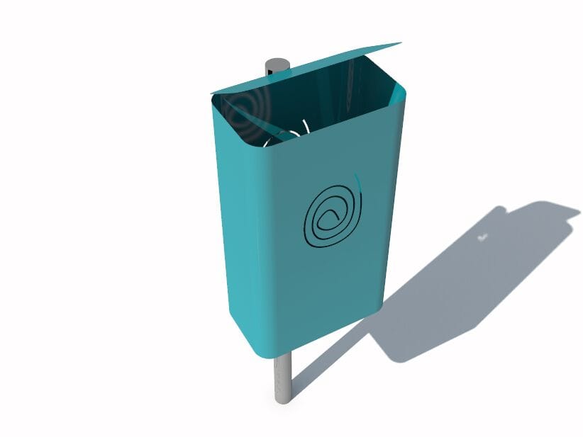 Металлическая стойка для мусора с крышкой для наружного использования CITYSì IMPRONTA ARCH-00140466 - Вид №1