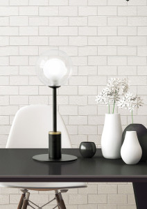 Настольная лампа из боросиликатного стекла и металла