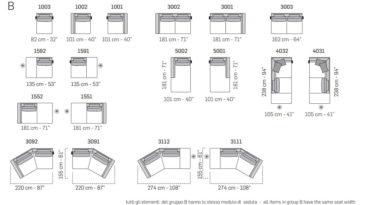 Модульный тканевый диван NICOLINE CORTINA PLAIN ARCH-00009904 - Вид №1