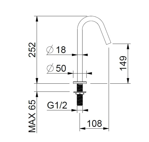 Дозирующий носик из нержавеющей стали для столешницы для умывальника BEAMTECH Level ARCH-00012478 - Вид №2