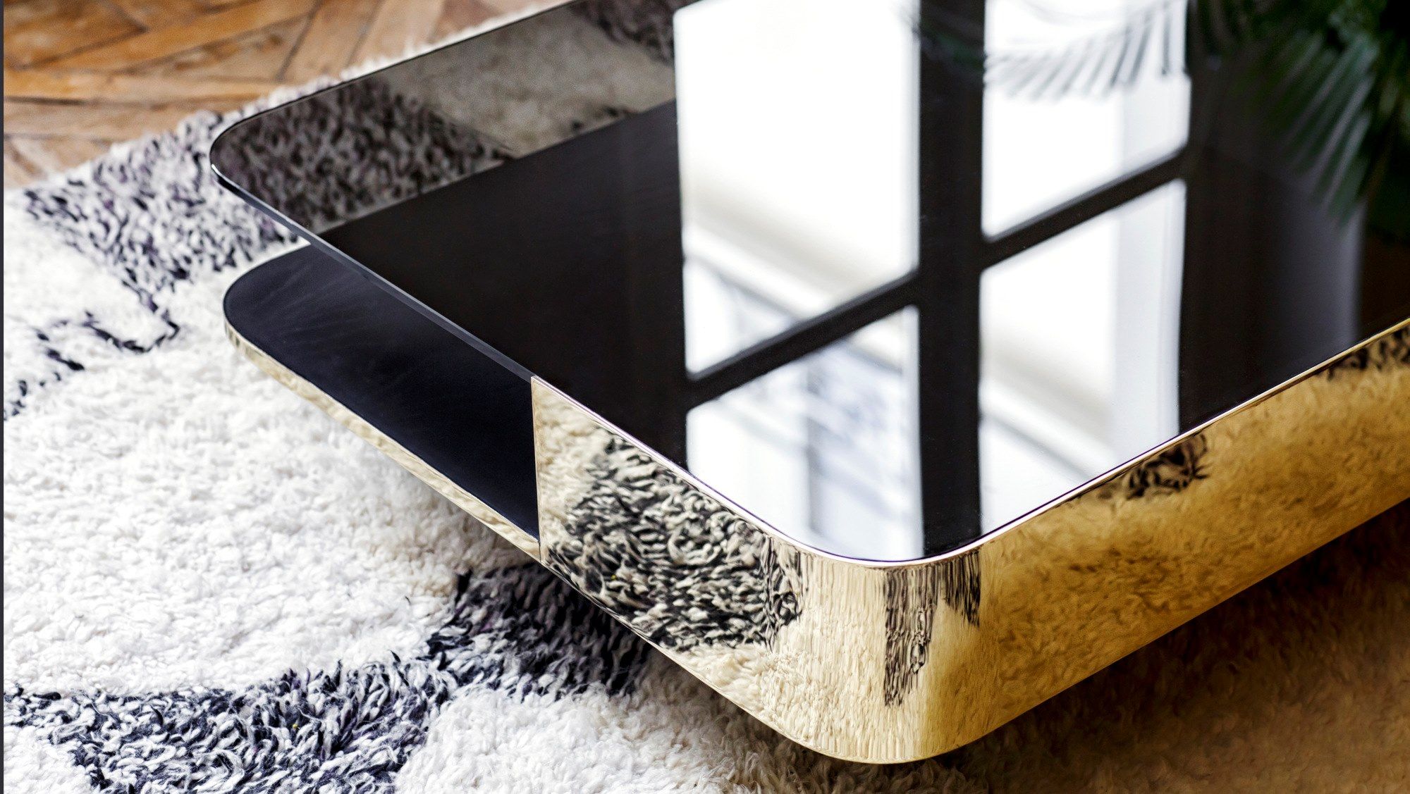 Прямоугольный журнальный столик из дерева и стекла в стиле 70-х годов для гостиной RED EDITION LOUNGE ARCH-00042019 - Вид №8