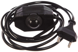15875574 Электрический соединительный шнур для бра с диммером 1,5м,120Вт, чёрный, тип V-2 96018 СИБРТЕХ