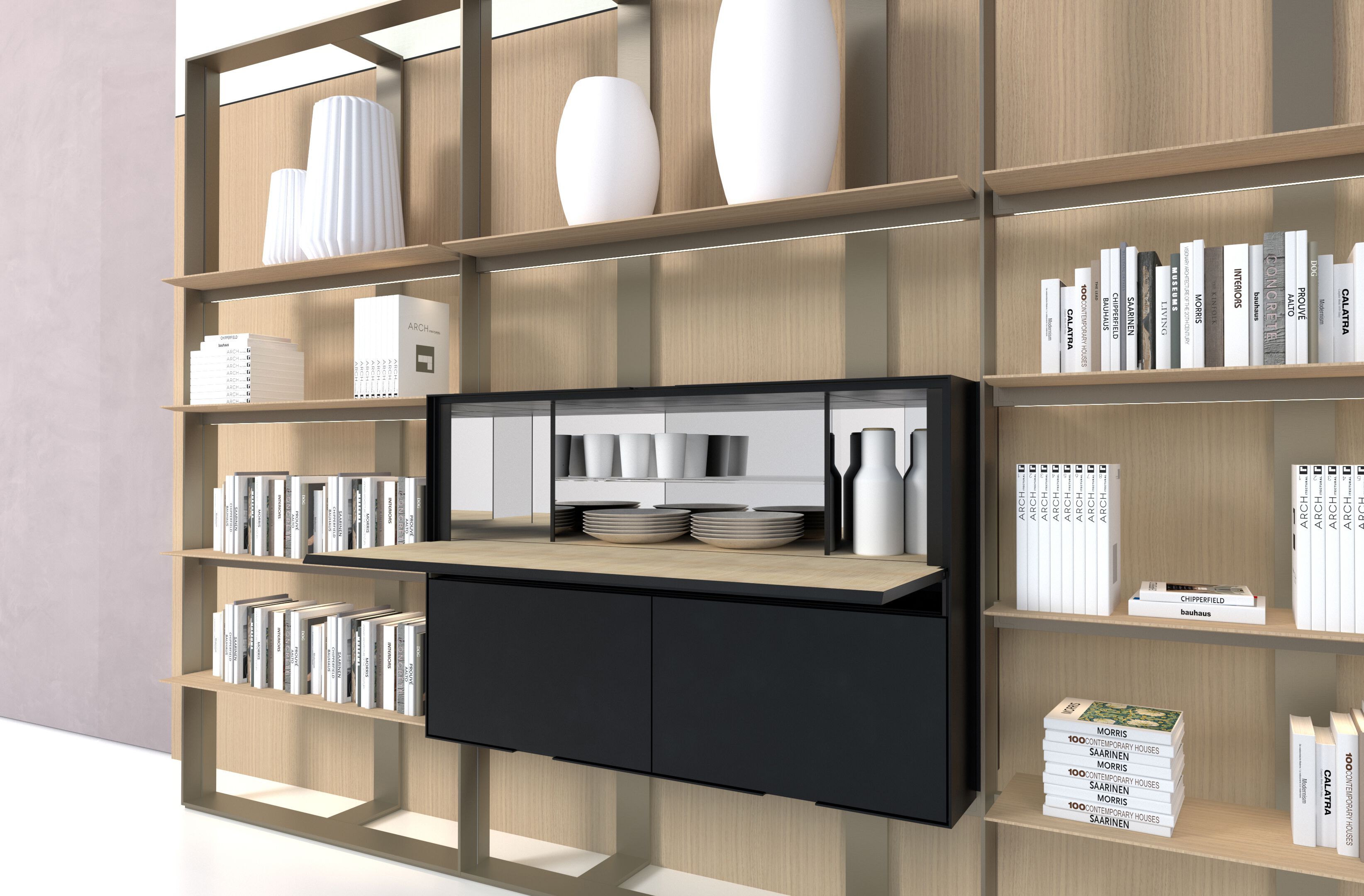 Экструдированный алюминиевый книжный шкаф B&B Italia FLAT.C FRAME ARCH-00061922 - Вид №4