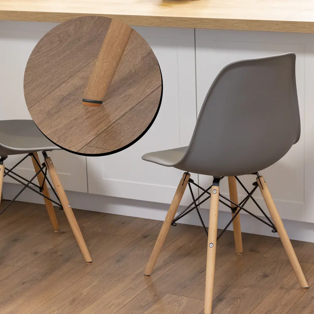 Накладки на мебельные ножки на саморезах ⌀30 мм круглые ПТФЭ коричневые 4 шт DILWIS STLM-2122836 - Вид №3