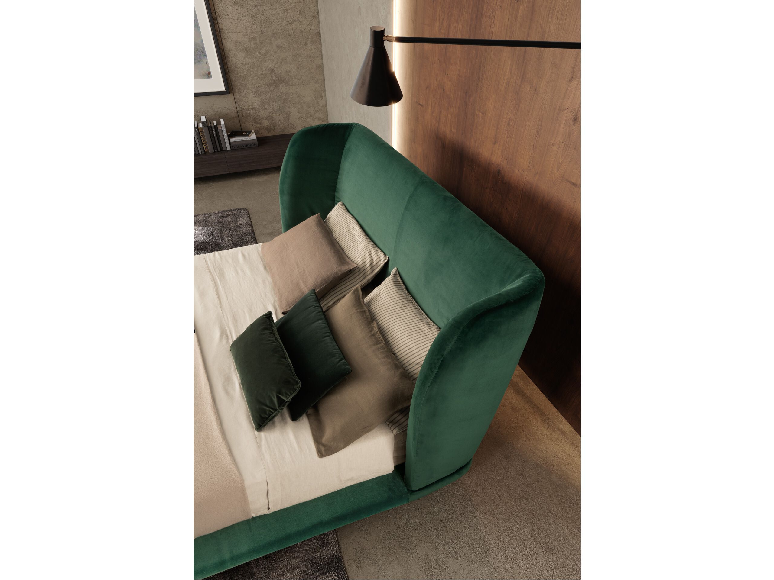 Двуспальная кровать из ткани с мягким изголовьем VALENTINI Criss Cross ARCH-00043872 - Вид №2