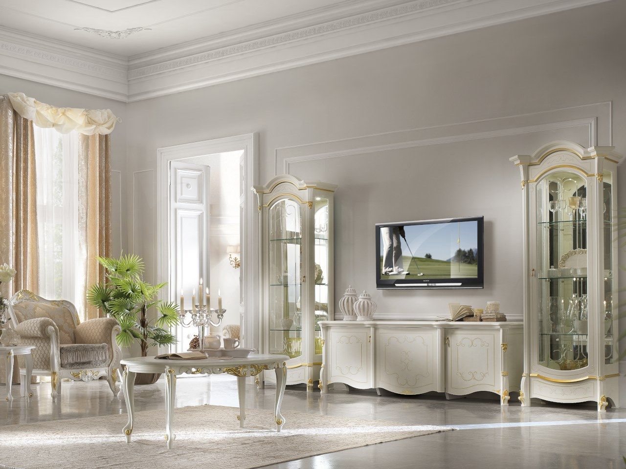 Низкий деревянный шкаф для телевизора с распашными дверцами CASA +39 бриллиант ARCH-00098655 - Вид №2