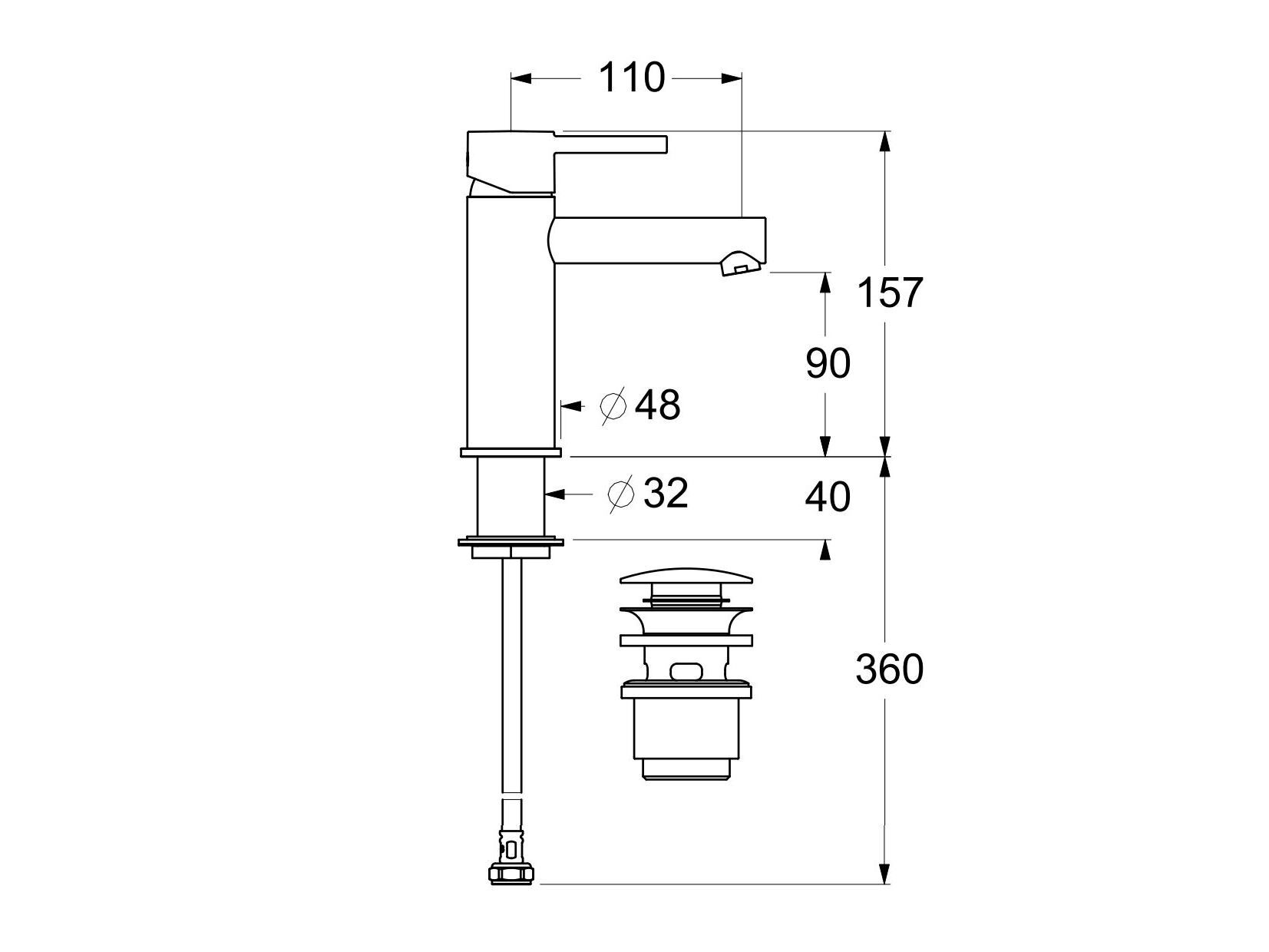 Однорычажный смеситель для раковины GUGLIELMI RUBINETTERIE Sprint One ARCH-00042300 - Вид №1